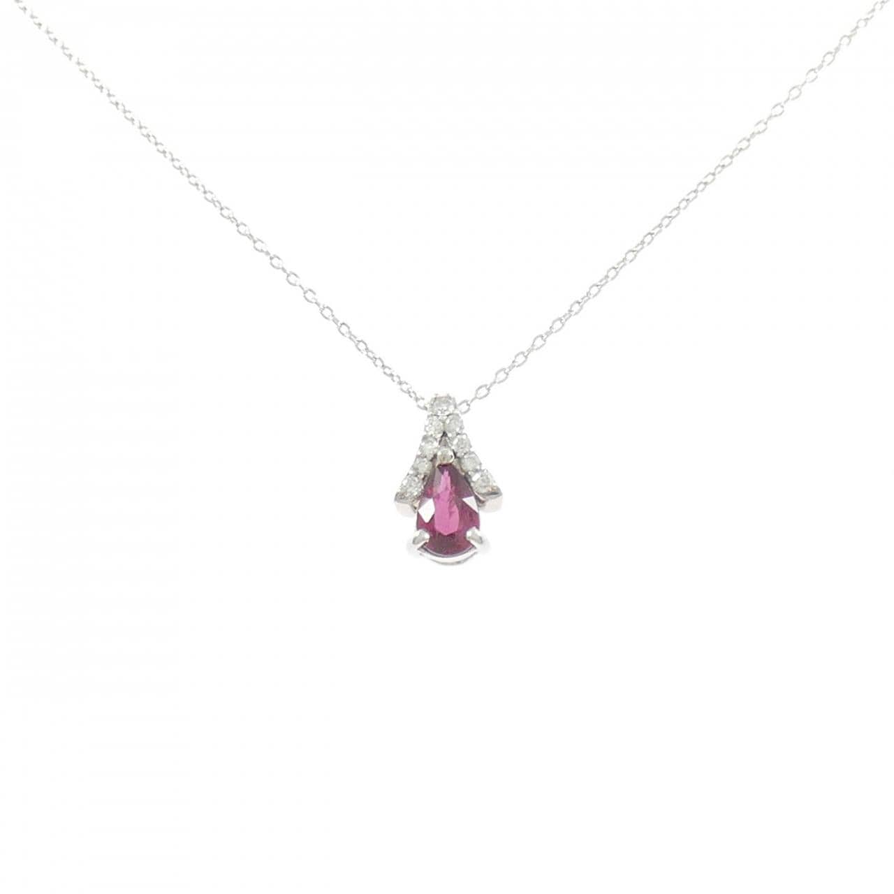PT900/PT850 ルビー ネックレス 0.572CT