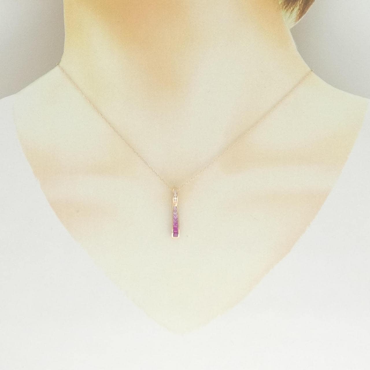 K18PG カラーストーン ネックレス