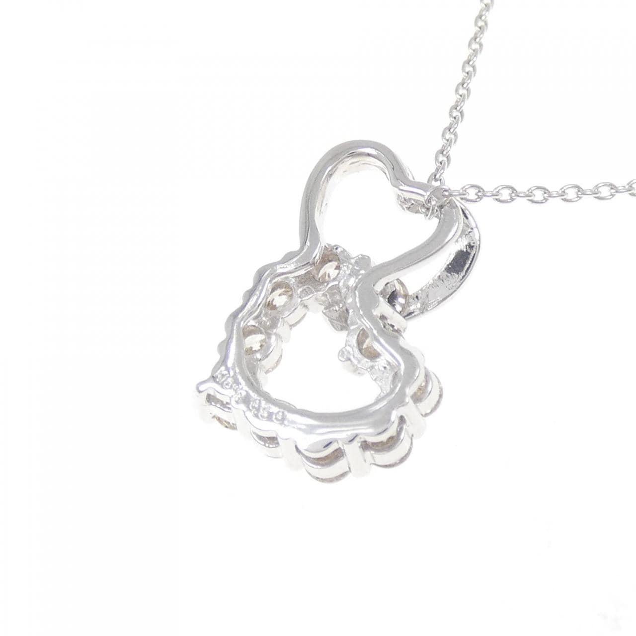 K18WG ハート ダイヤモンド ネックレス 0.50CT