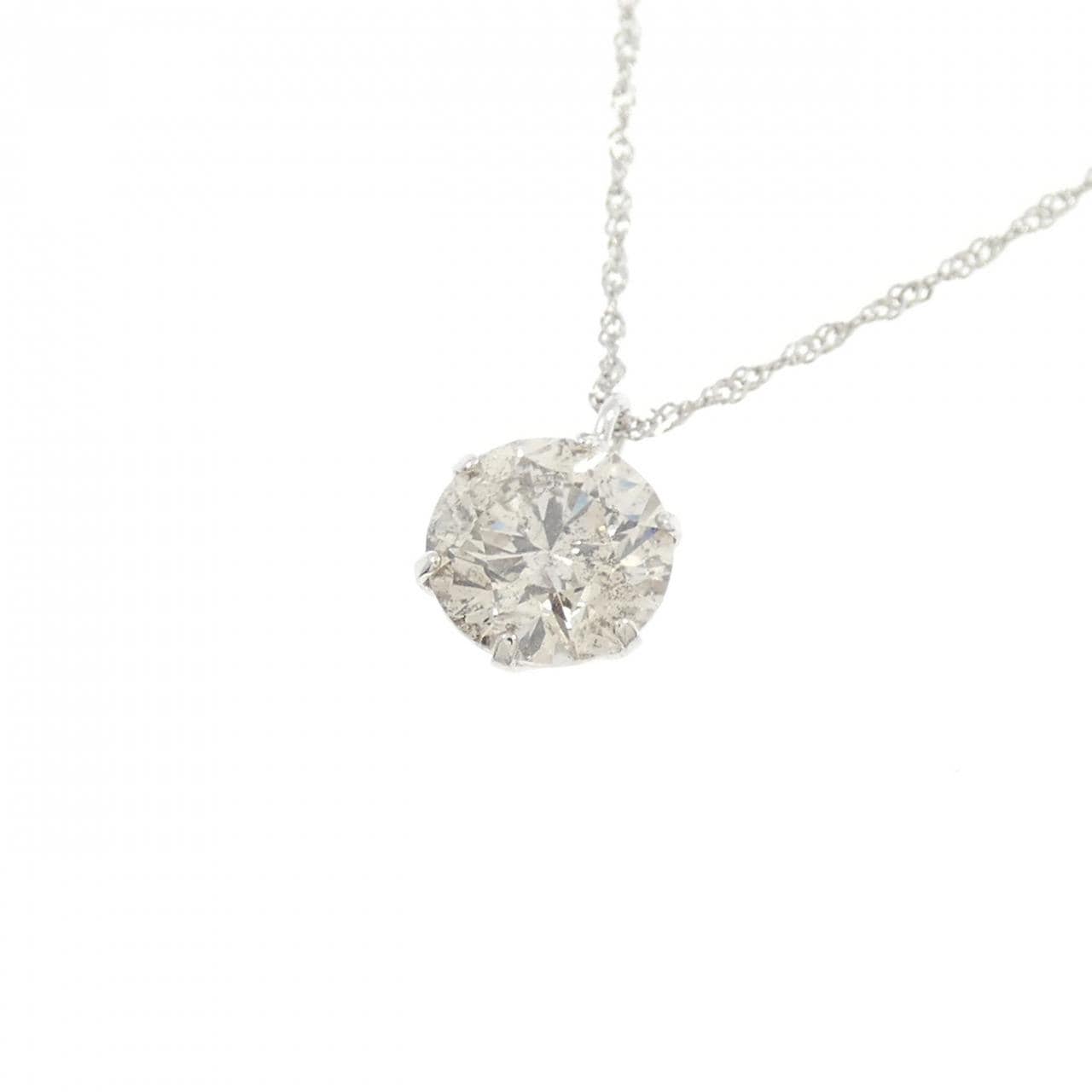 PT900/PT850 ソリティア ダイヤモンド ネックレス 0.8CT