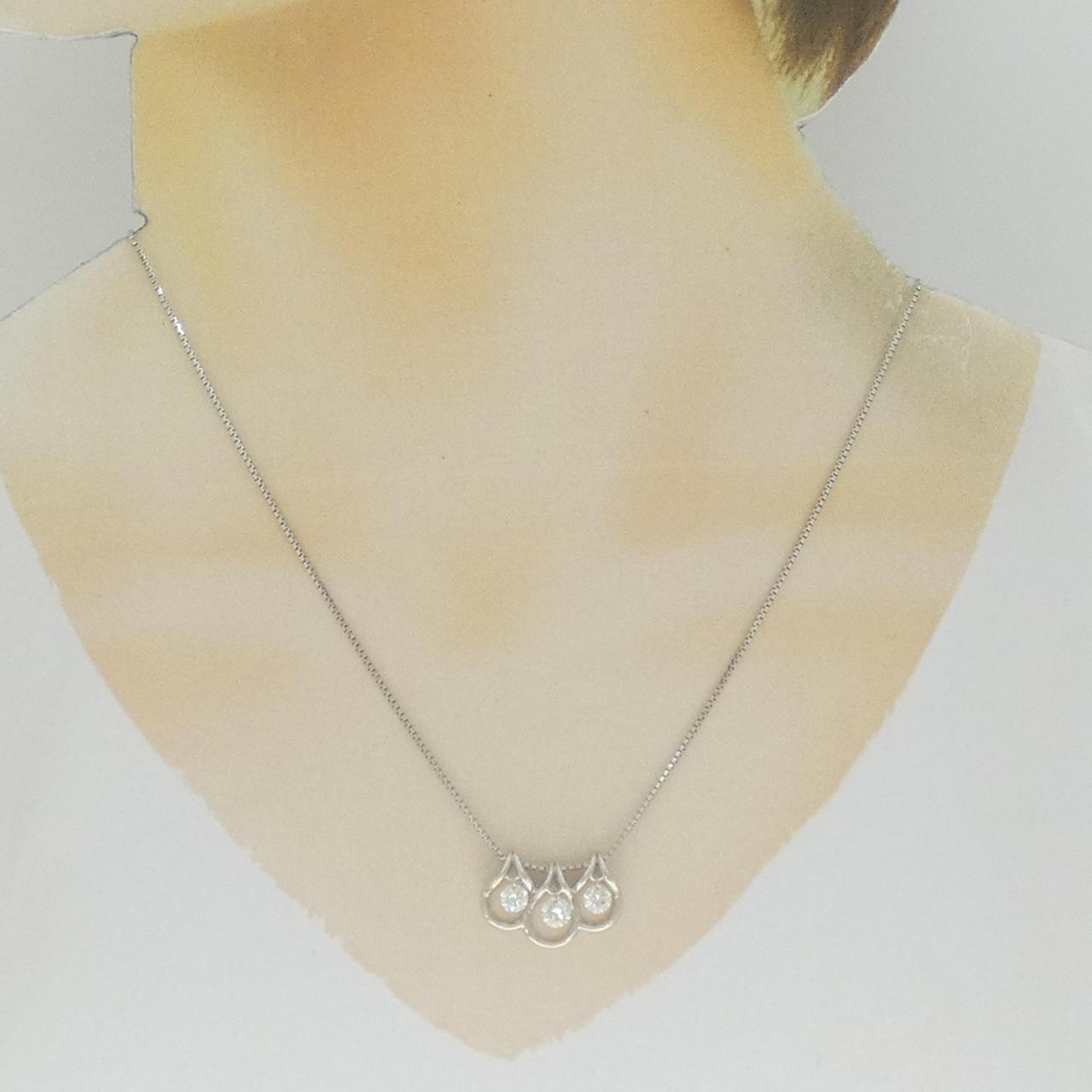K18WG ダイヤモンド ネックレス 0.80CT