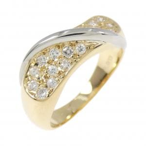 750YG/PT ダイヤモンド リング 0.26CT