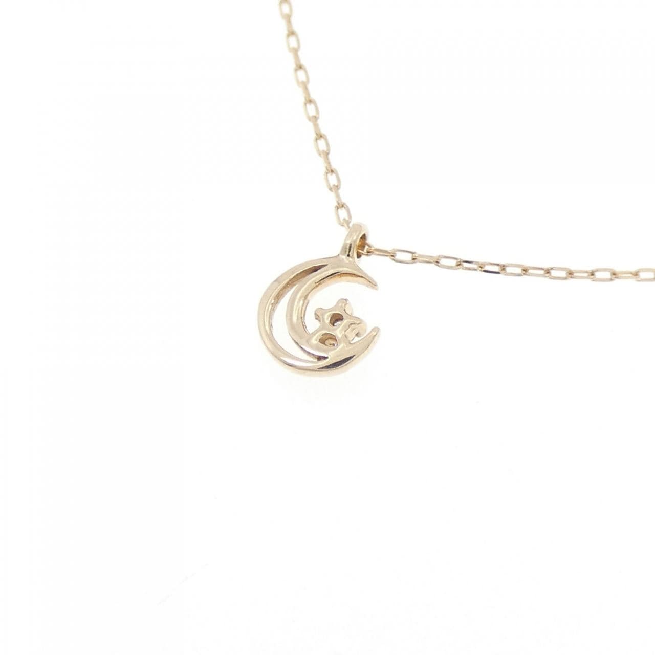 K10YG ムーン ダイヤモンド ネックレス