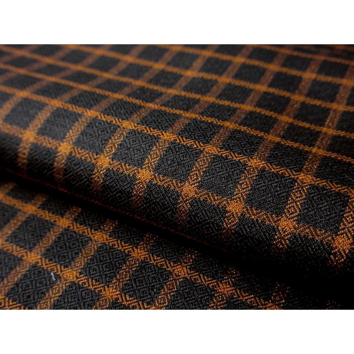 【新品】着尺反物　まるまなこ【黄八丈】