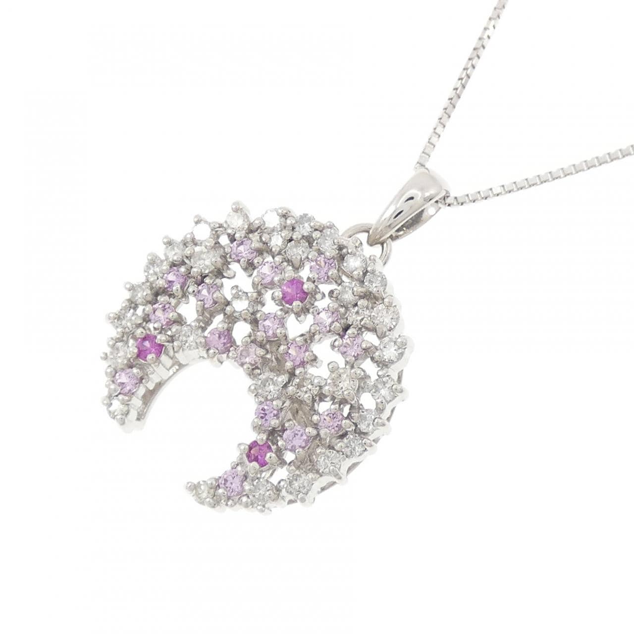 K18WG サファイヤ ネックレス 0.35CT