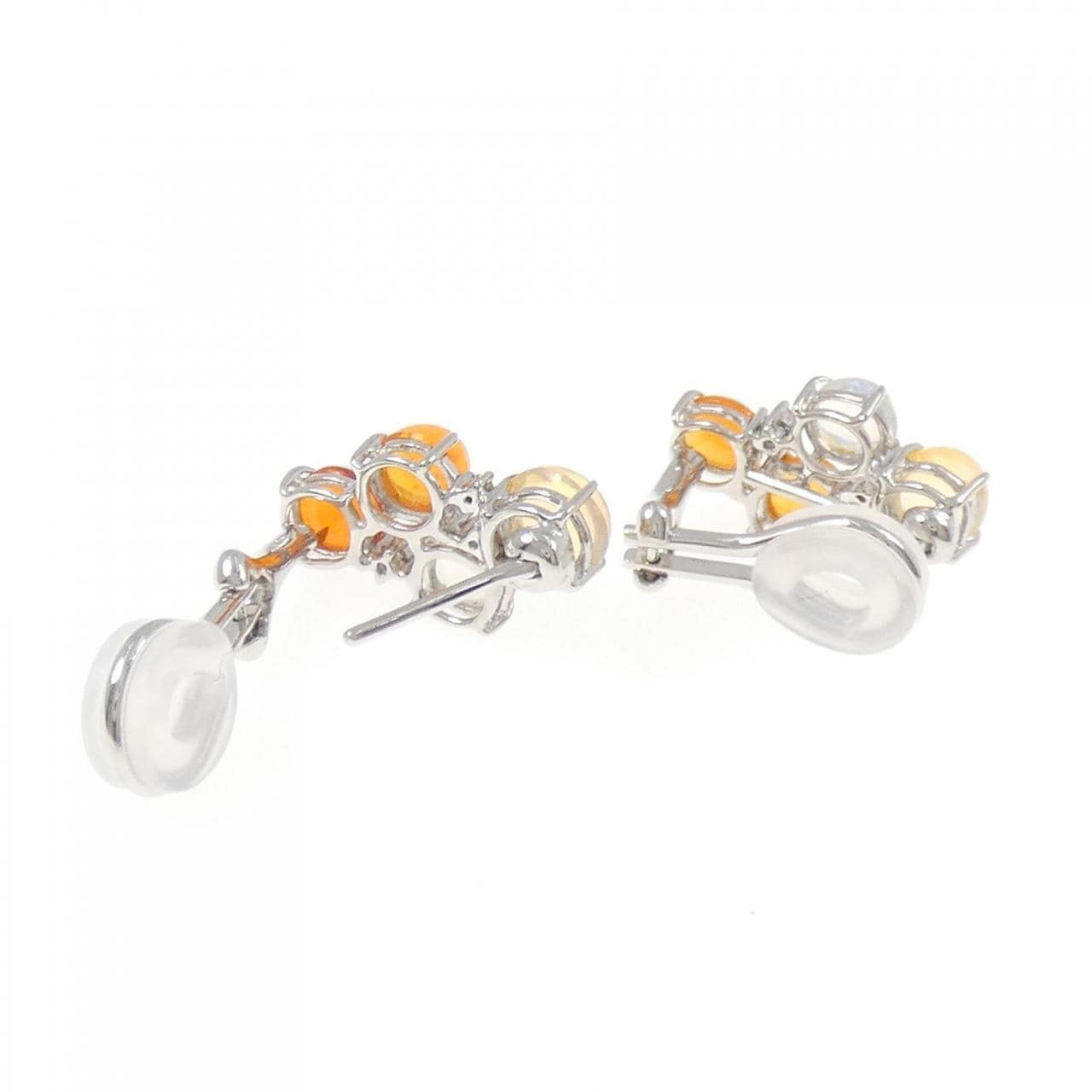 K18WG OPAL Earrings 3.34CT