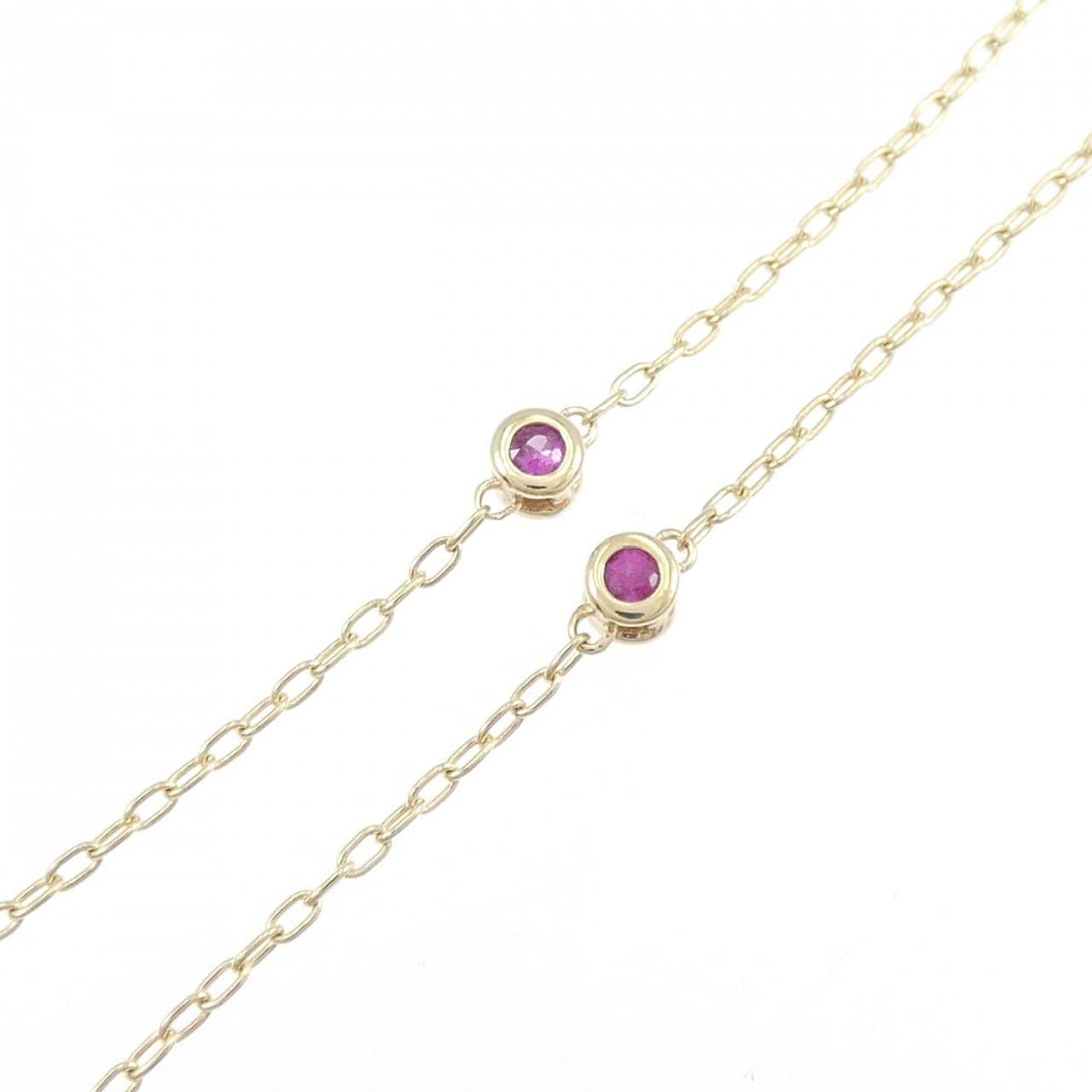K10YG 2WAY ルビー ネックレス 0.30CT