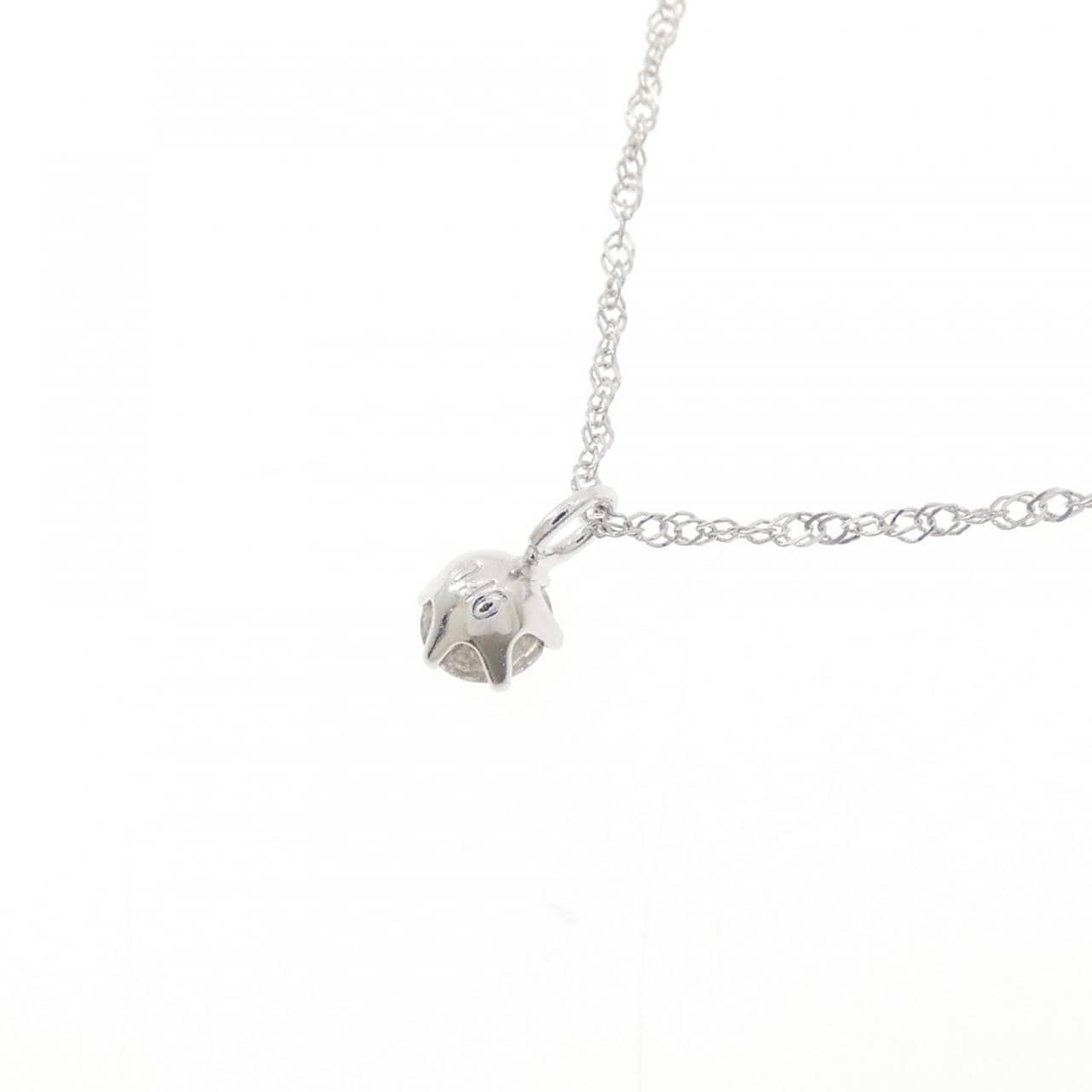 K18WG ソリティア ダイヤモンド ネックレス 0.10CT