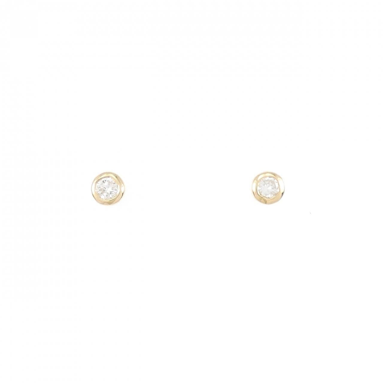 [Remake] K18YG solitaire Diamond earrings 0.10CT