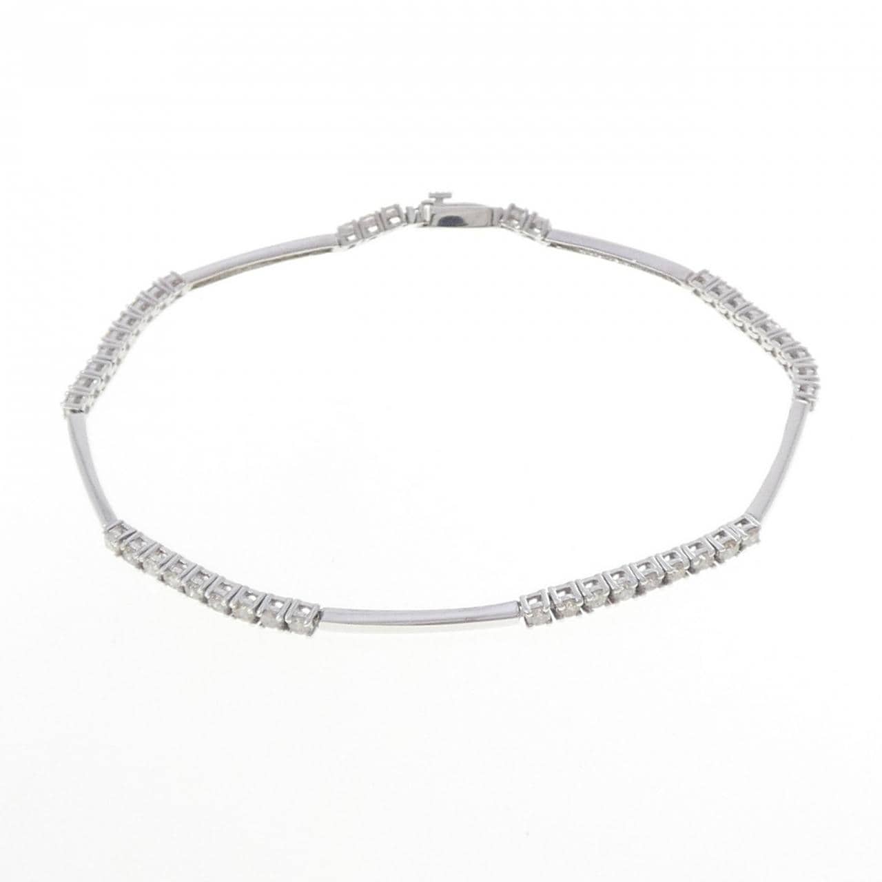 K18WG ダイヤモンド ブレスレット 1.00CT