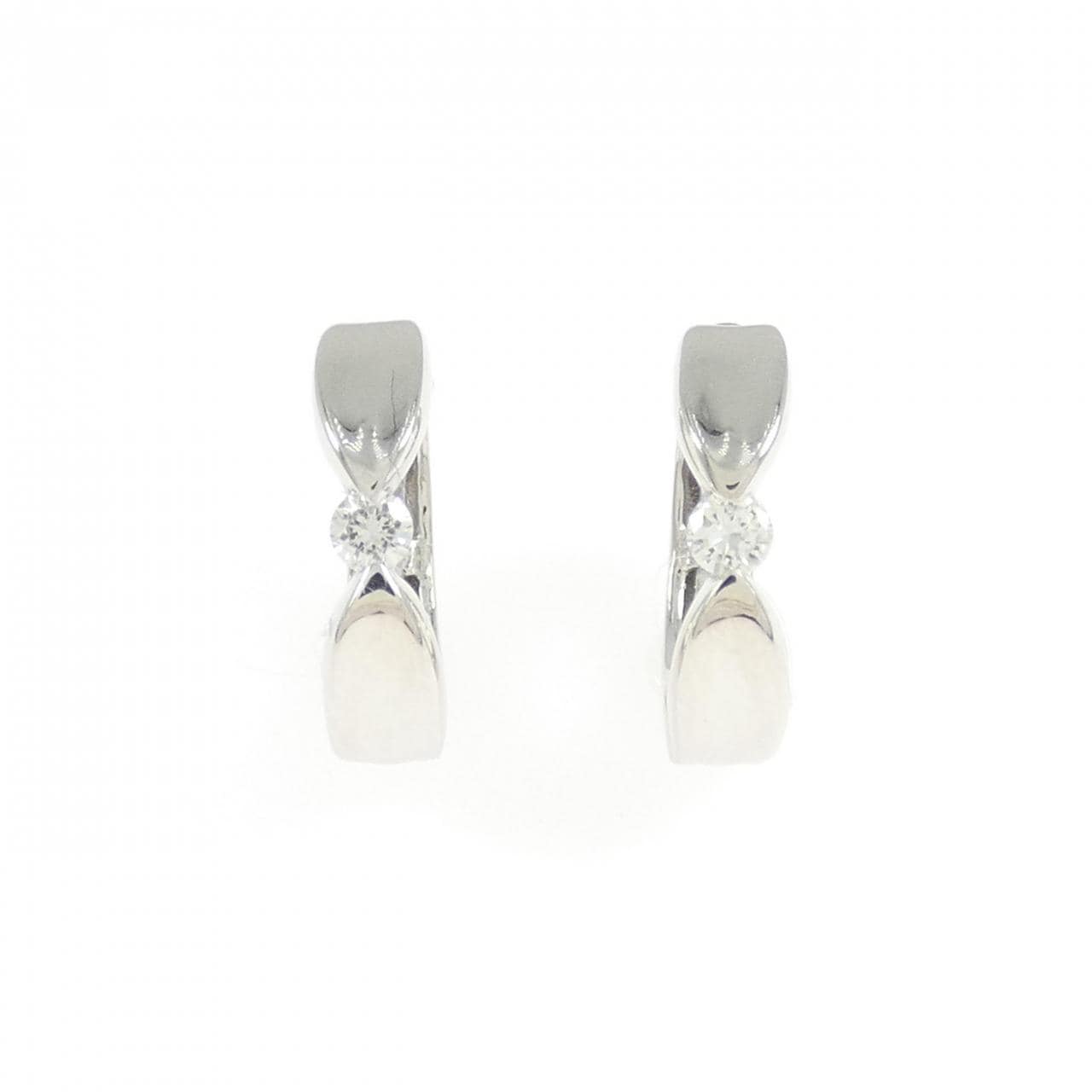 K14WG ダイヤモンド イヤリング 0.10CT