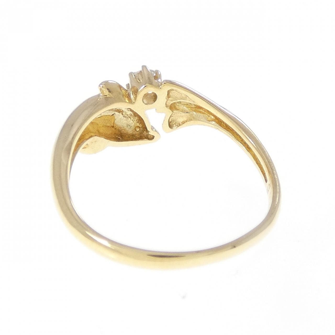 K18YG ドルフィン ダイヤモンド リング 0.05CT