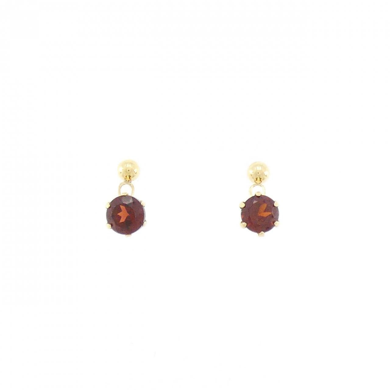 [BRAND NEW] K18YG Garnet earrings