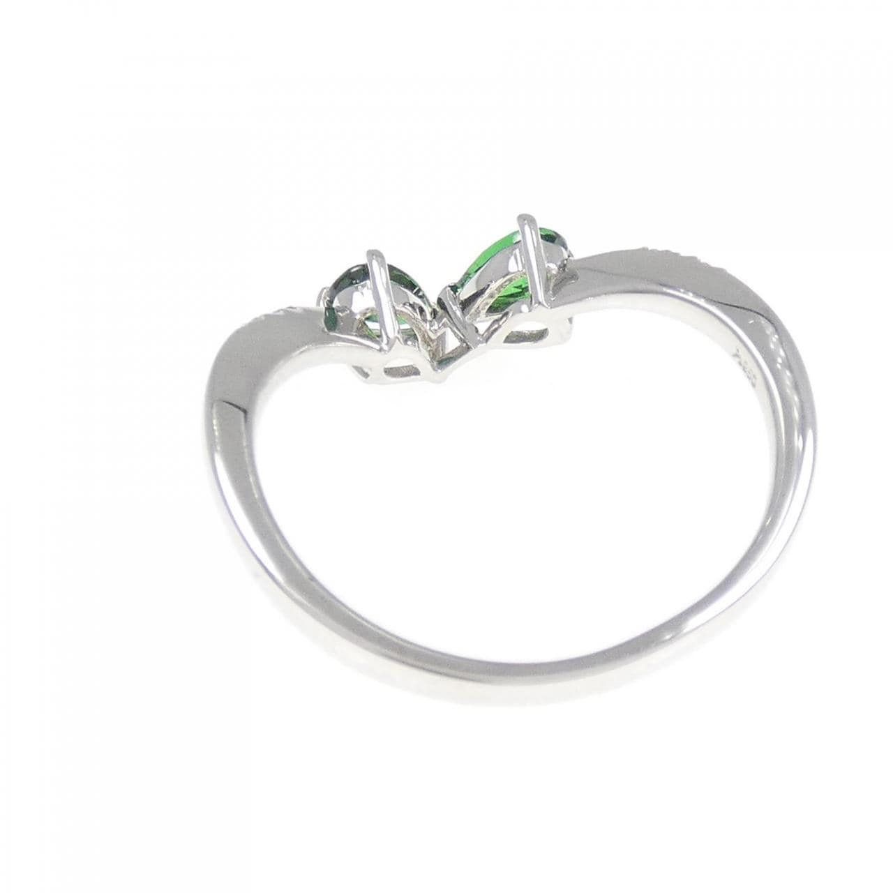 【新品】PT グリーンガーネット リング 0.41CT