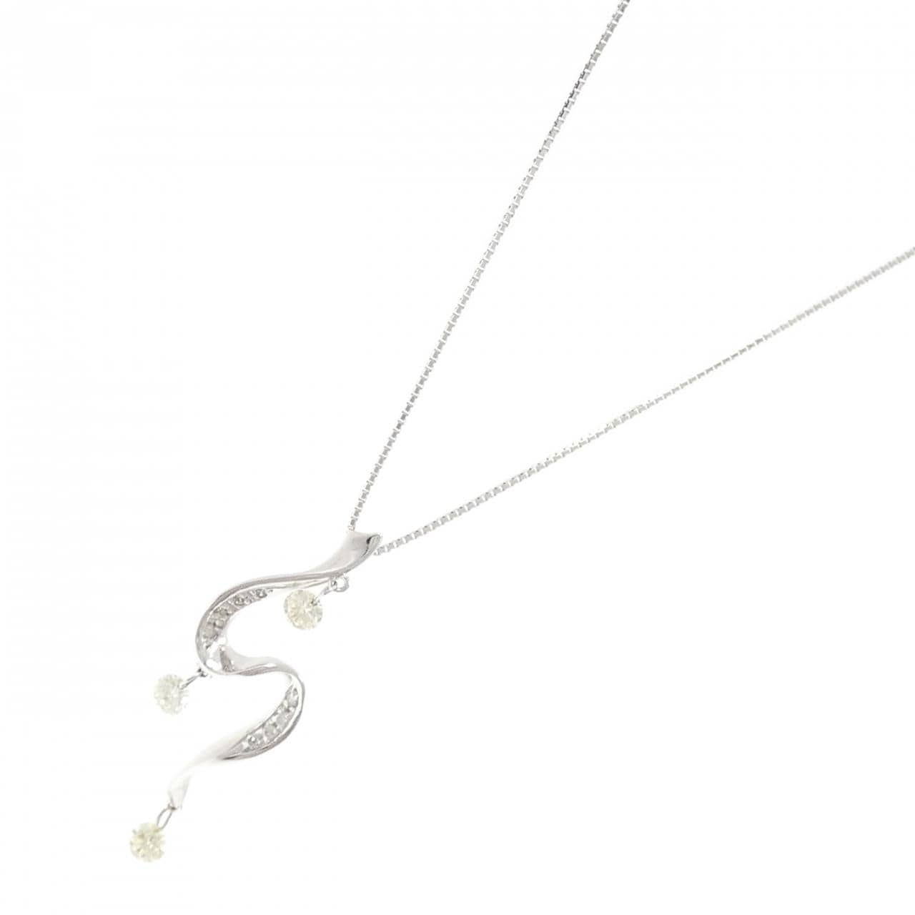 K18WG ダイヤモンド ネックレス 0.46CT