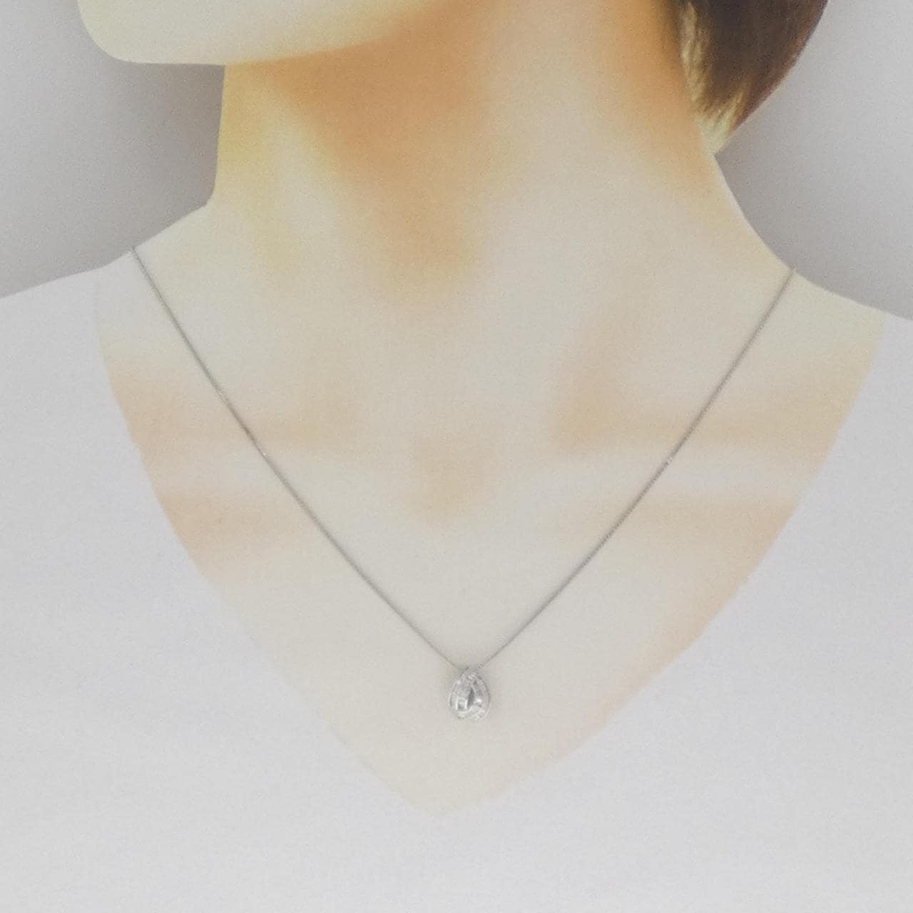 K18WG ダイヤモンド ネックレス 0.22CT