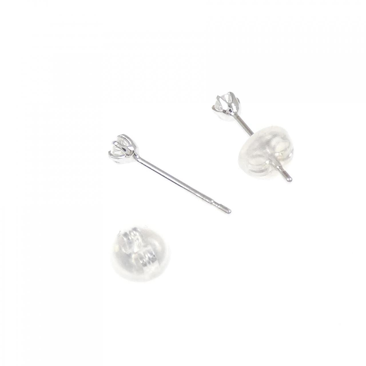 K14WG ソリティア ダイヤモンド ピアス 0.10CT