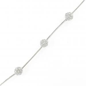 K18WG フラワー ダイヤモンド ブレスレット 0.37CT