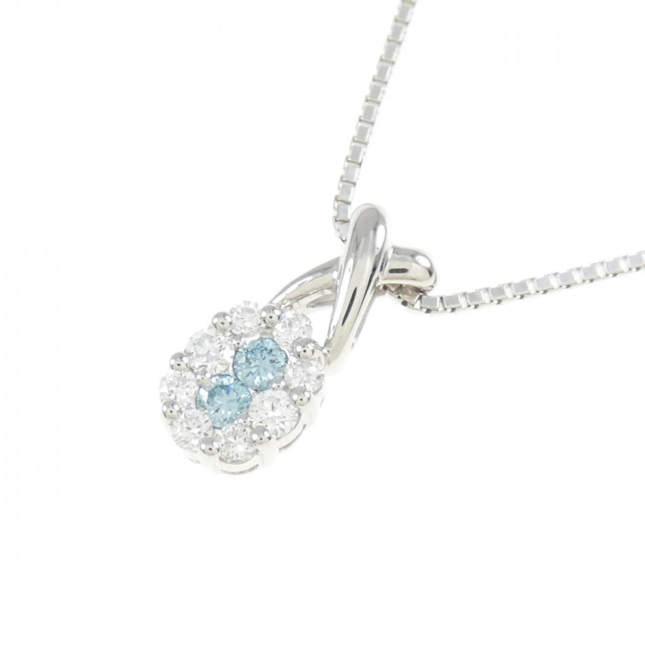 K18WG ダイヤモンド ネックレス 0.11CT