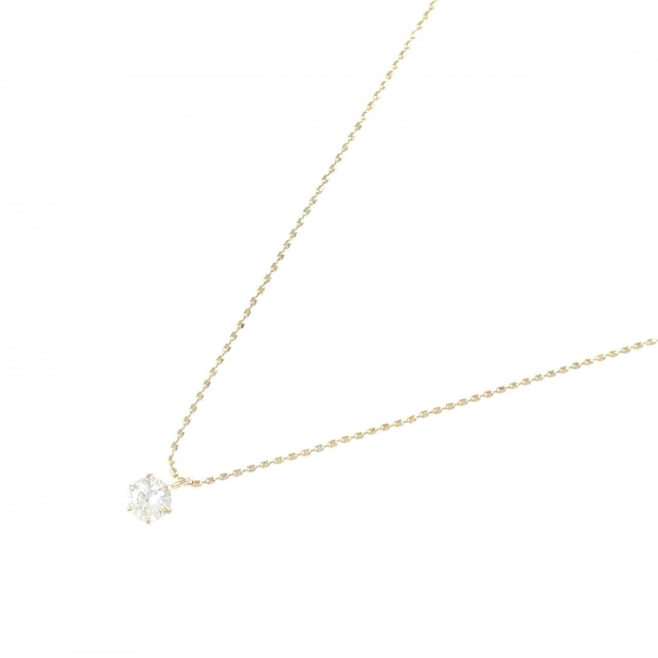 K18YG ソリティア ダイヤモンド ネックレス 0.10CT