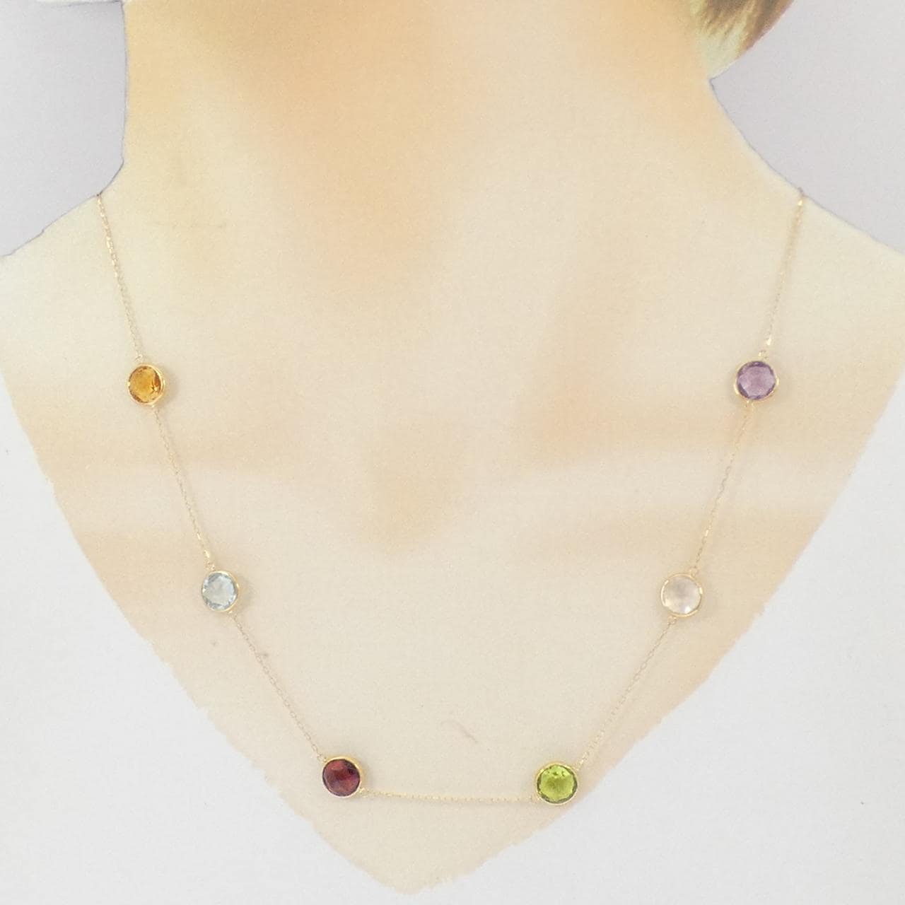 K18YG カラーストーン ネックレス