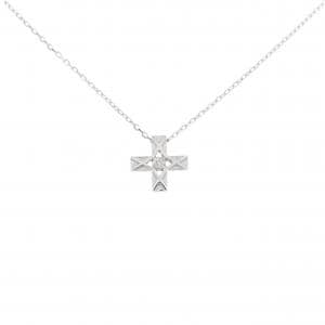 K18WG クロス ダイヤモンド ネックレス 0.014CT