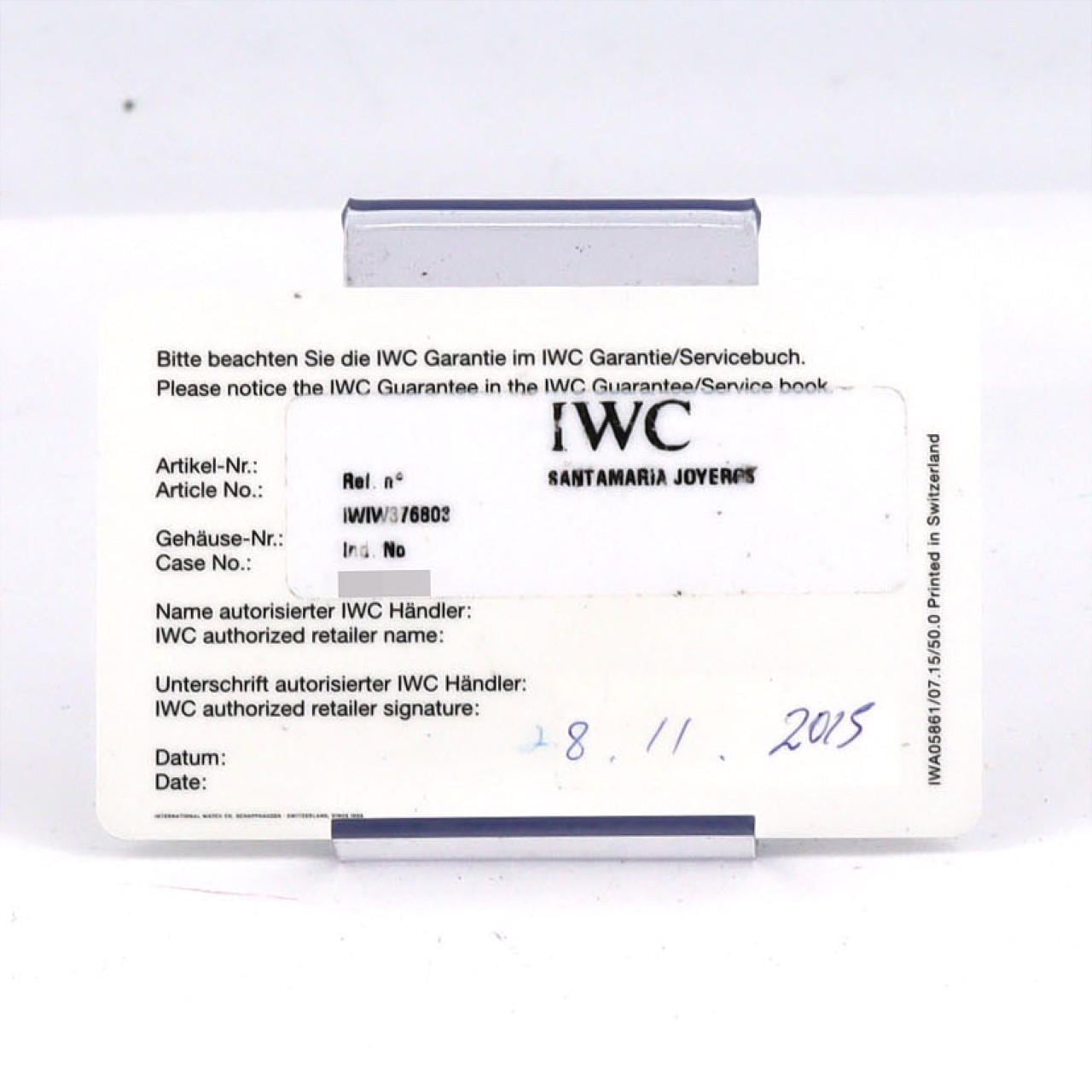 IWC アクアタイマークロノグラフ IW376803 SS 自動巻