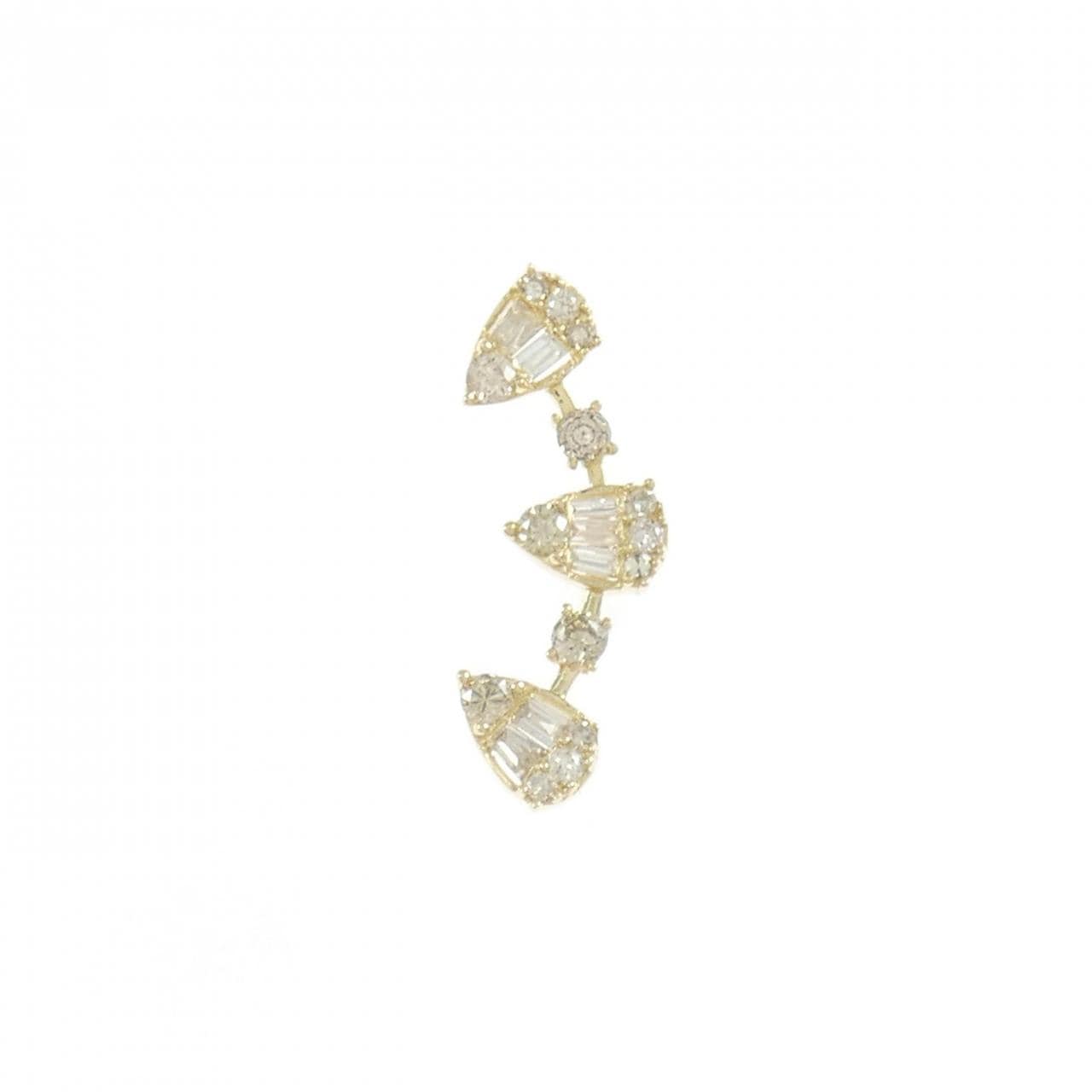 K18YG ダイヤモンド ピアス 0.25CT 片耳