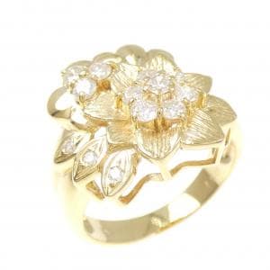 K18YG フラワー ダイヤモンド リング 0.51CT