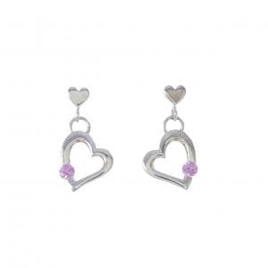 PT900 ハート サファイヤ ピアス 0.188CT