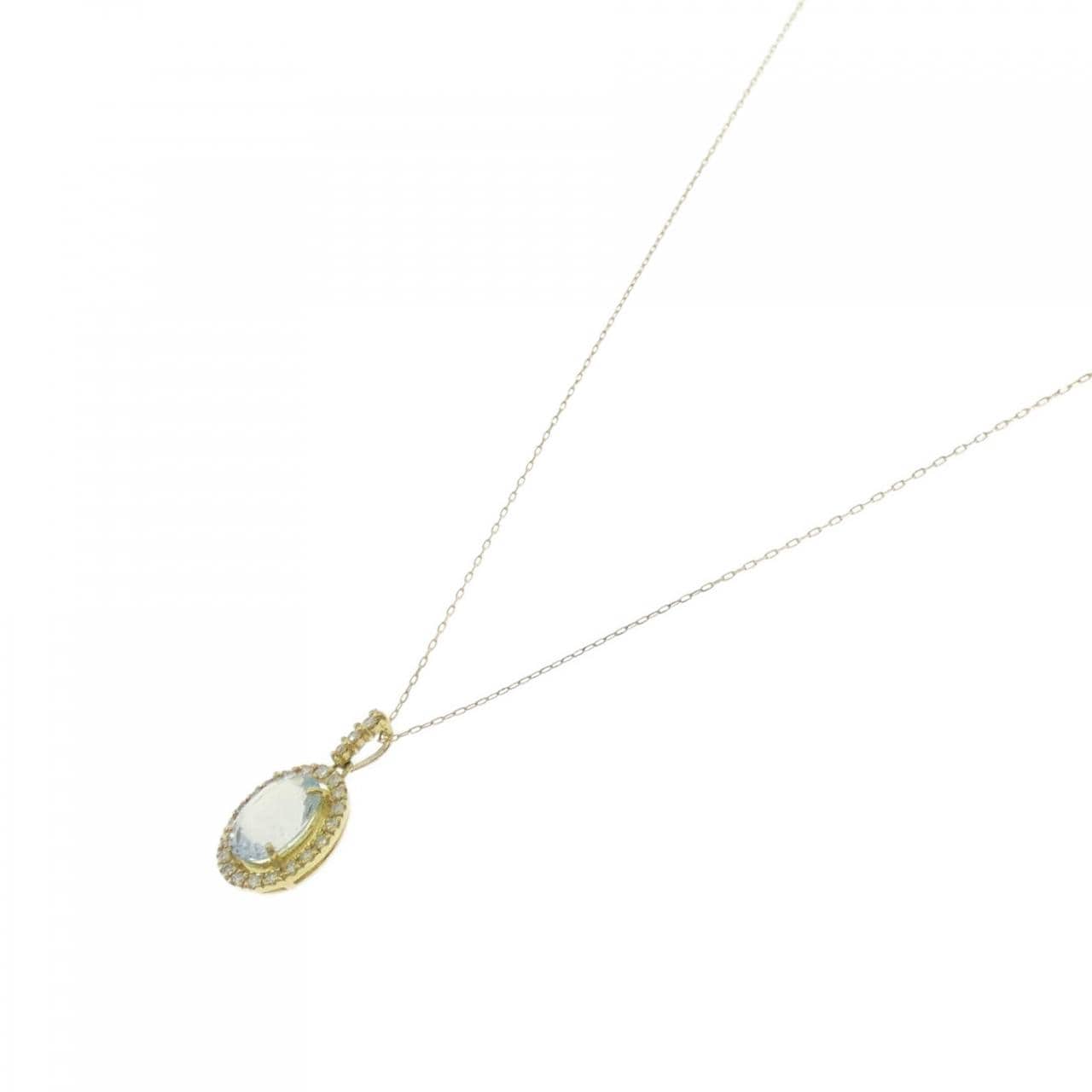 【新品】K18YG アクアマリン ネックレス 1.56CT