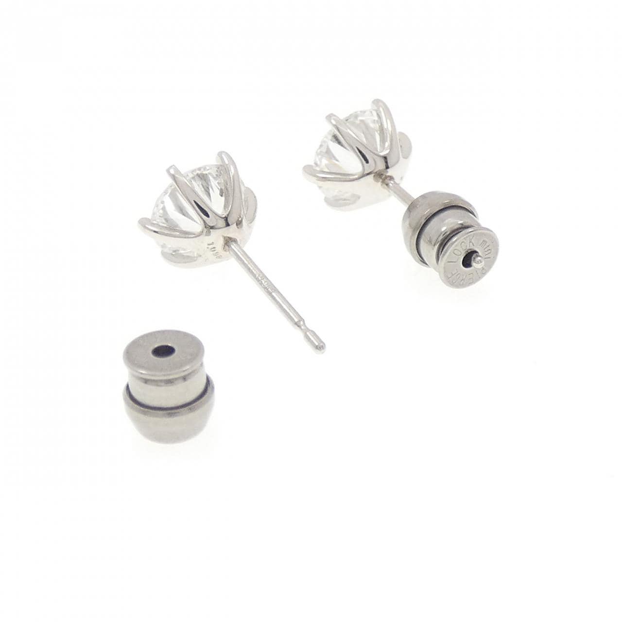 【リメイク】PT900/ST ダイヤモンド ピアス 1.063CT 1.098CT D SI1-2 VG