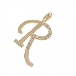 K18YG イニシャルR ダイヤモンド ペンダント 0.15CT