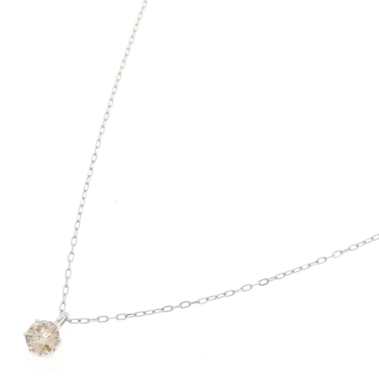 K18WG ソリティア ダイヤモンド ネックレス 0.20CT