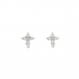 PT/PT900 クロス ダイヤモンド ピアス 0.10CT