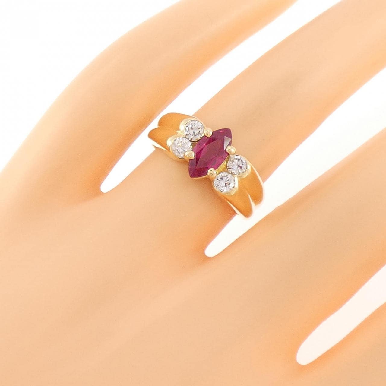 K18YG ルビー リング 1.12CT