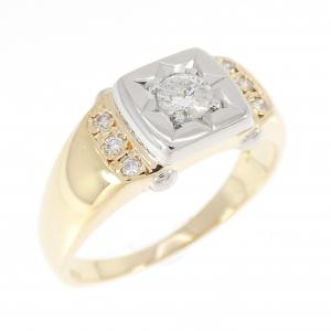 K18YG/PT900 ダイヤモンド リング 0.30CT