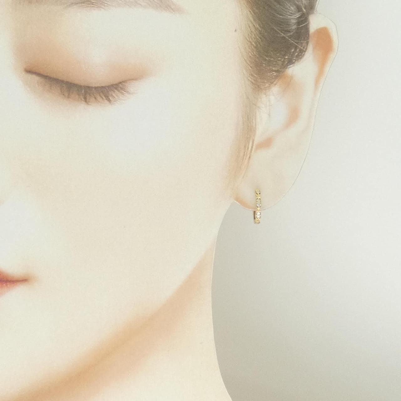 K18YG ダイヤモンド ピアス 0.065CT 片耳