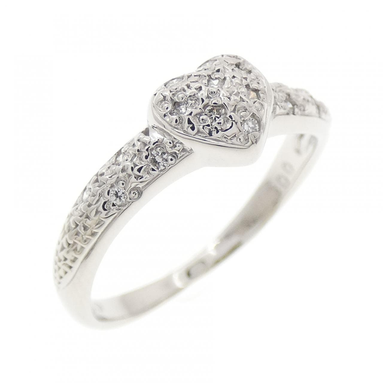 PT900 ハート ダイヤモンド リング 0.08CT