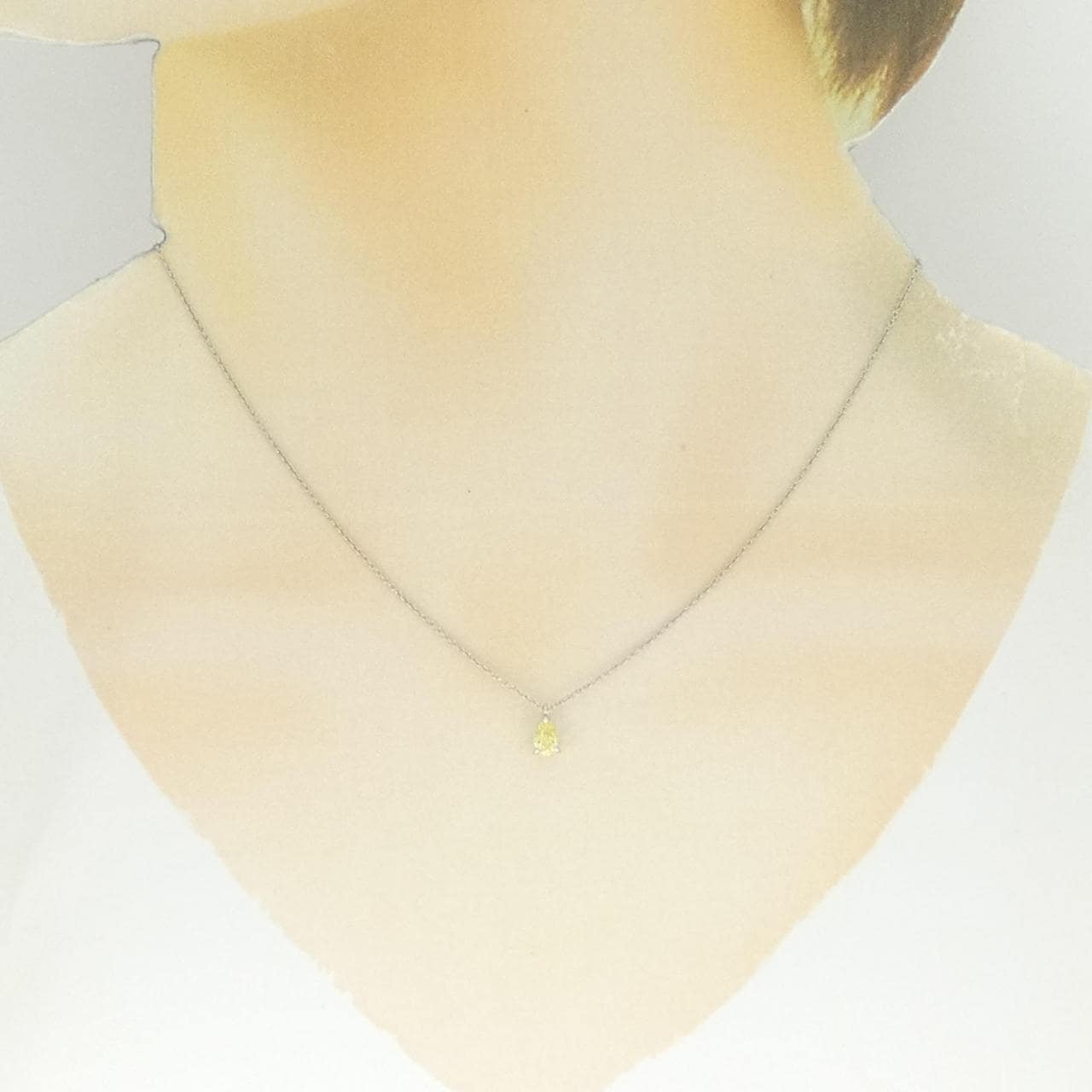 【リメイク】PT900/PT850 ダイヤモンド ネックレス 0.328CT FIY SI1 ファンシーカット