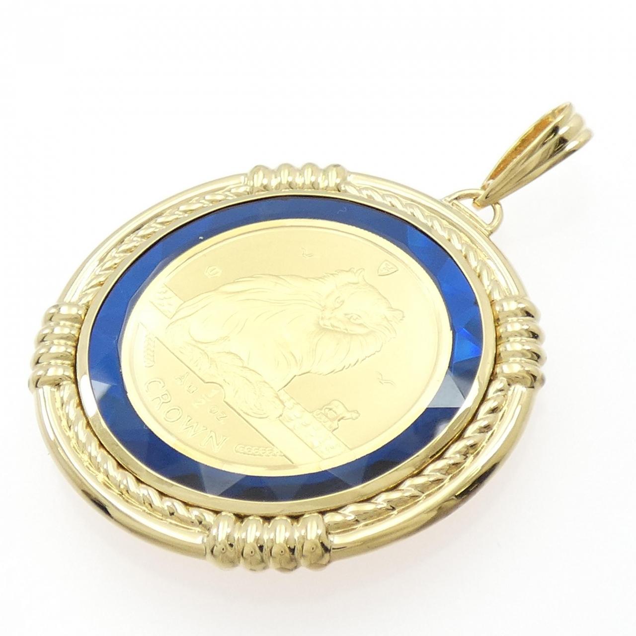 K18YG(枠) コイン ペンダント