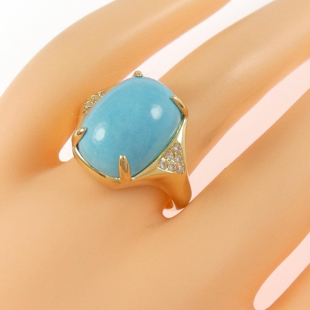 K18YG ターコイズ リング 9.12CT