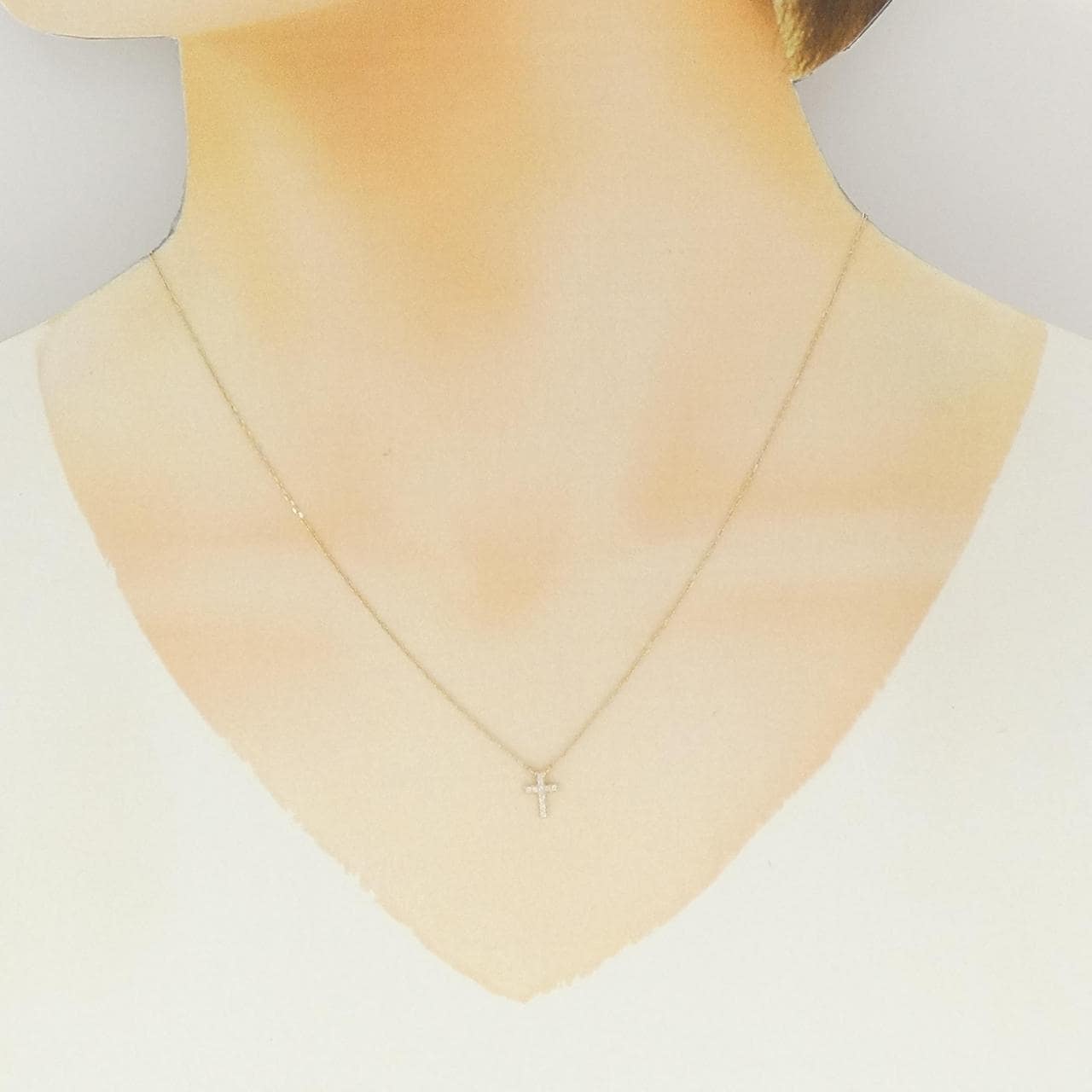 エテ クロス ダイヤモンド ネックレス 0.03CT