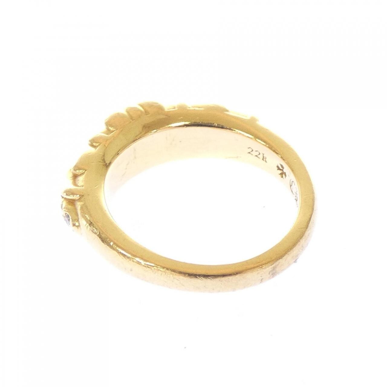 クロムハーツ CHROME HEARTS BABY CLSC FLORAL CRS DMND PAVE 207146023GLD RING