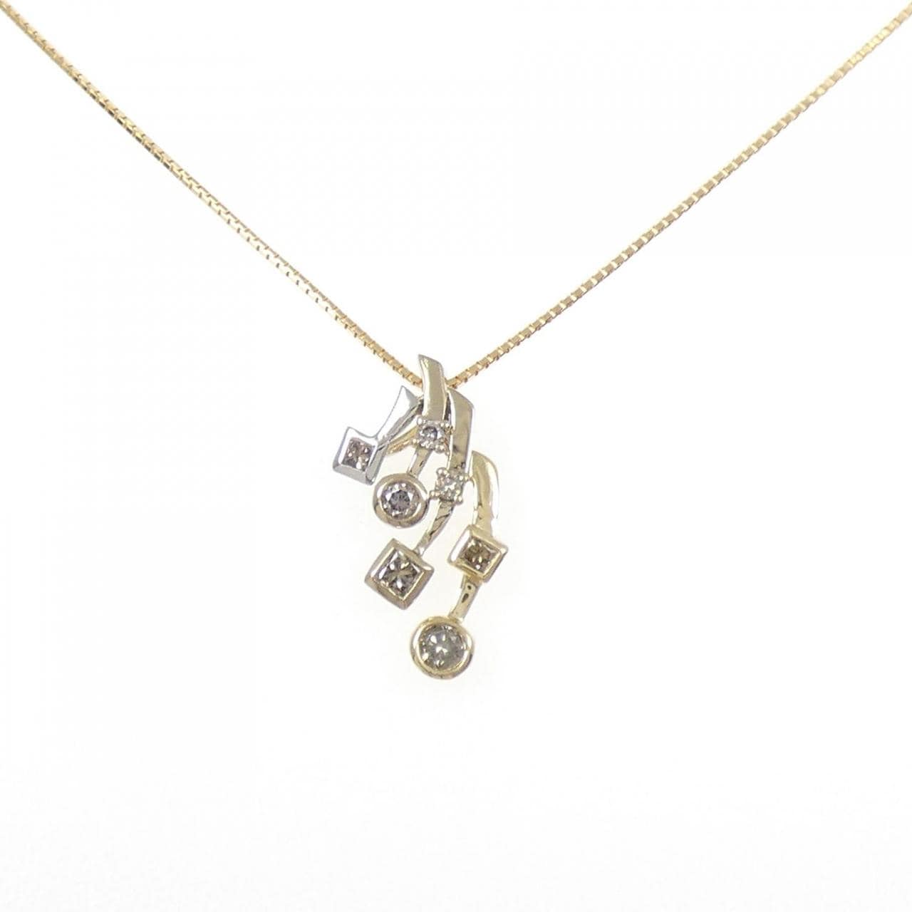 K18/PT950 ダイヤモンド ネックレス 0.25CT