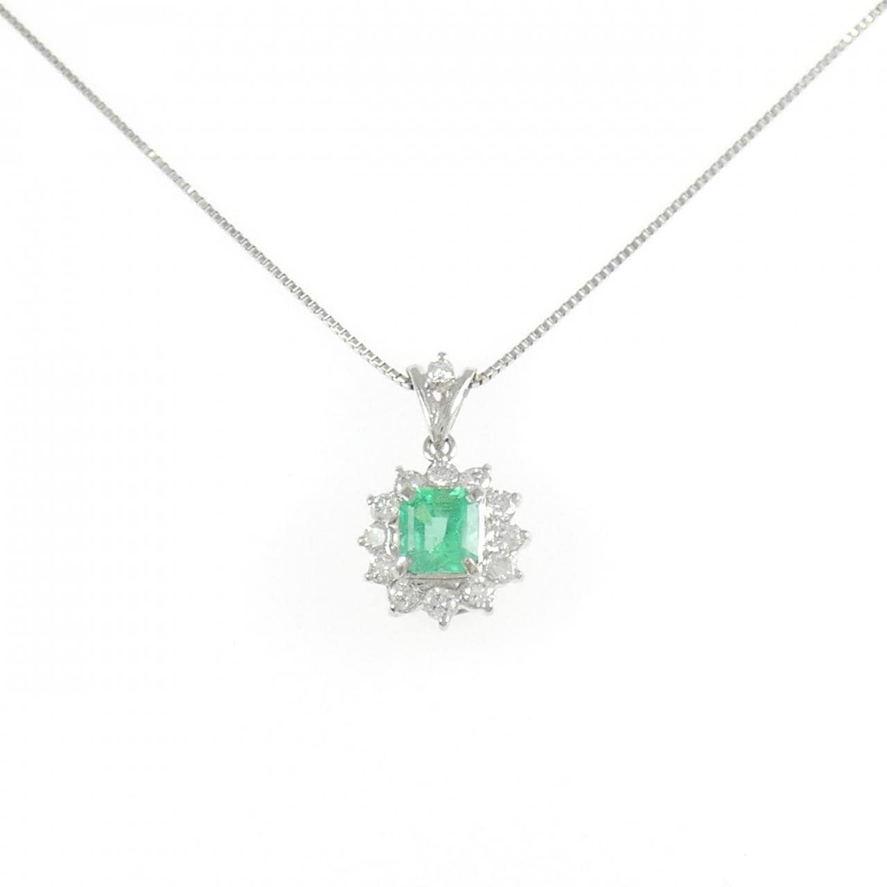 PT900/PT850 エメラルド ネックレス 0.71CT