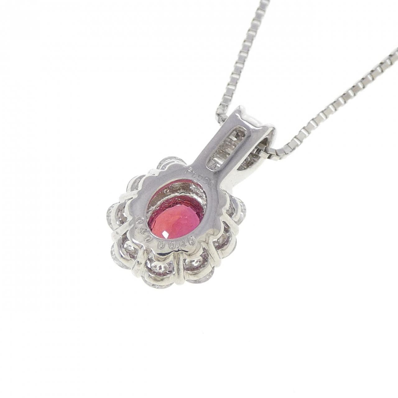 PT900/PT850 ルビー ネックレス 0.40CT