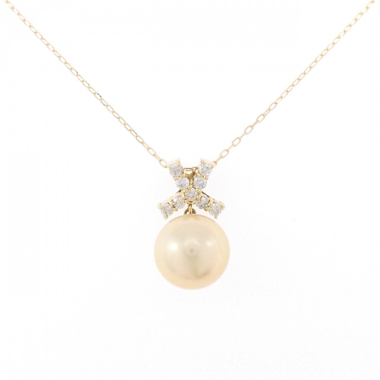 K18YG 白蝶パール ネックレス 11.1mm