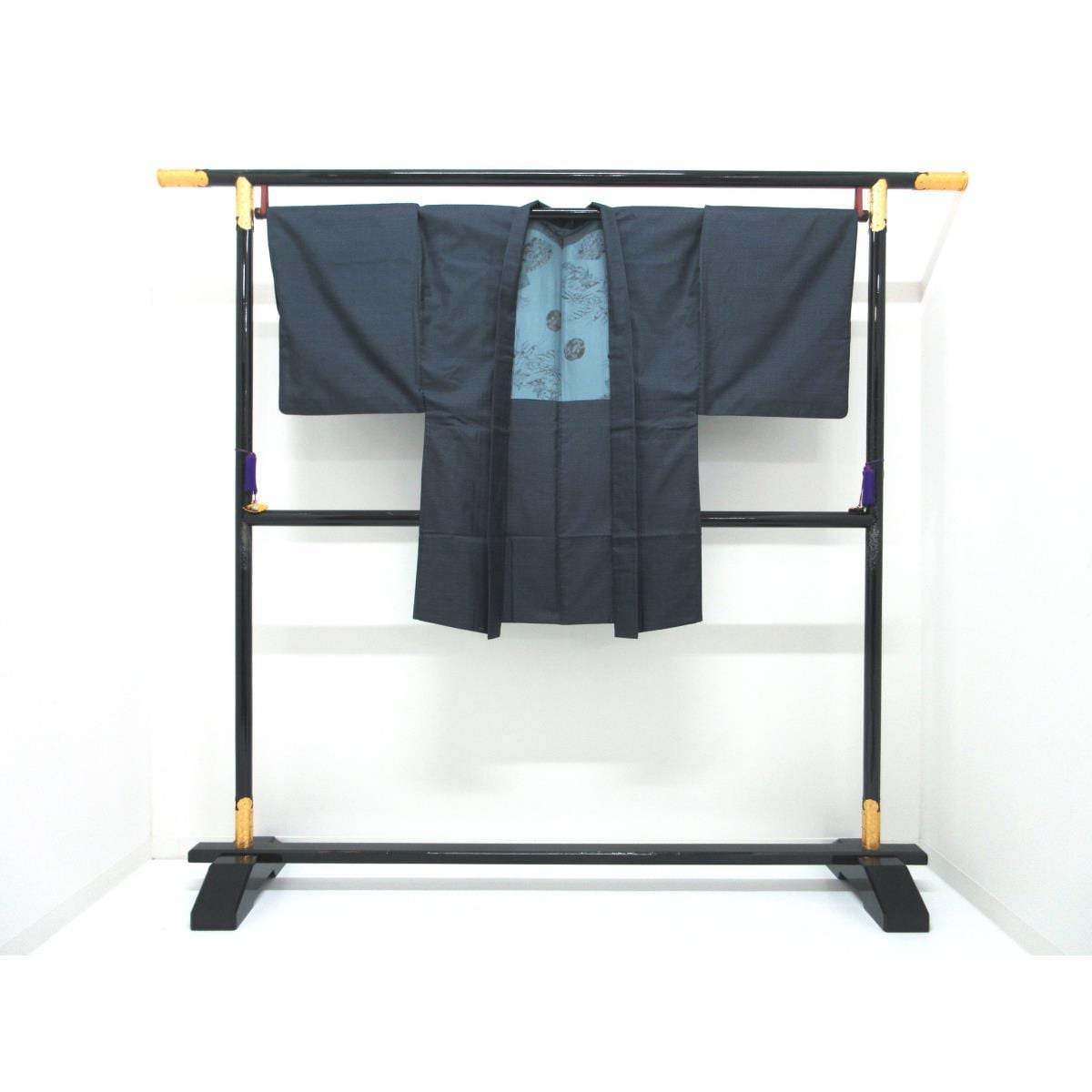 男士Ooshima Tsumugi 100 山和服和羽織 2 件套
