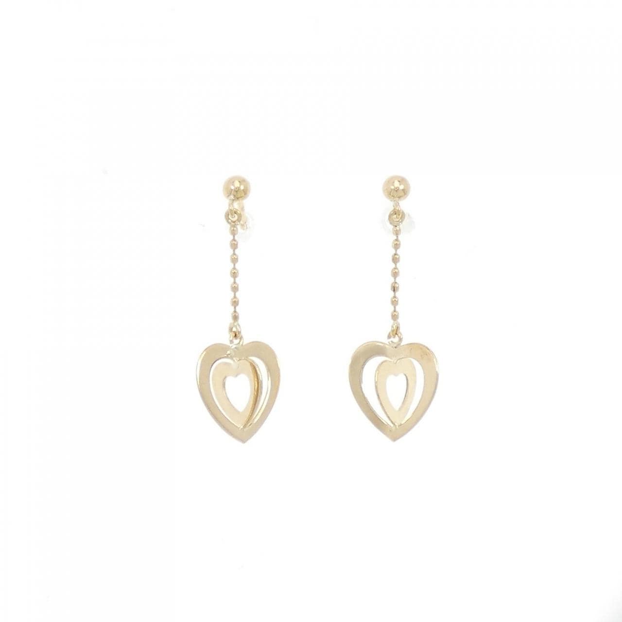 K18YG heart earrings